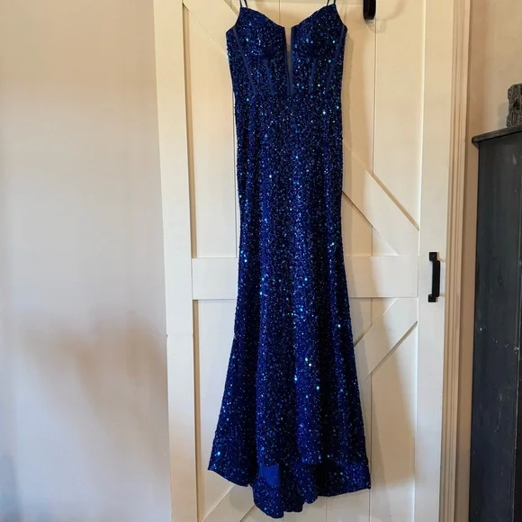 STUNNING!!! Sherri Hill Blue Sequin Evening Gown is available for purchase  on au PAY Market - Imported Goods Online Store Co.Ltd. | au PAY Market -  Online Shopping Site
